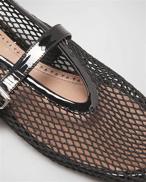 mesh mary jane ballet flats